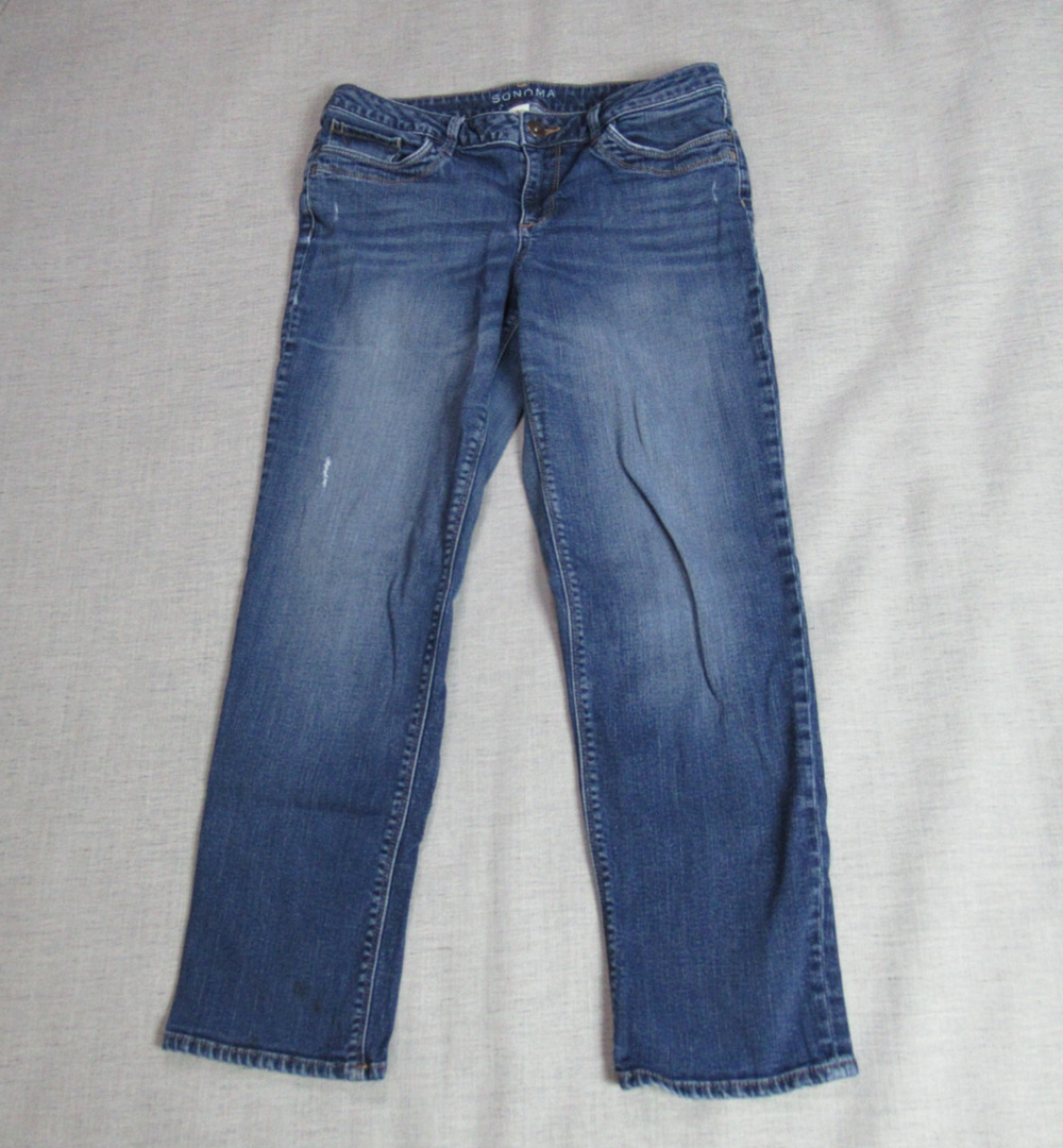 Sonoma Jeans Womens 8 Blue Modern Fit Stretch Soft Classic Denim Momcore Casual